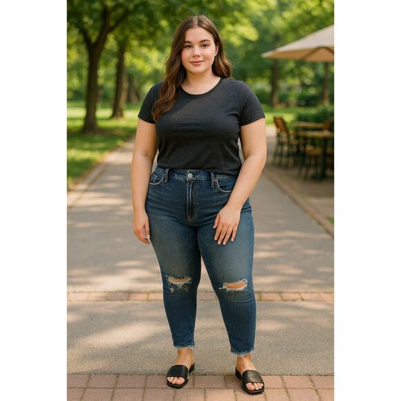 Good American Good Legs Under Fray Waistband Jeans • Size 26 • High Rise Skinny - Picture 3 of 7